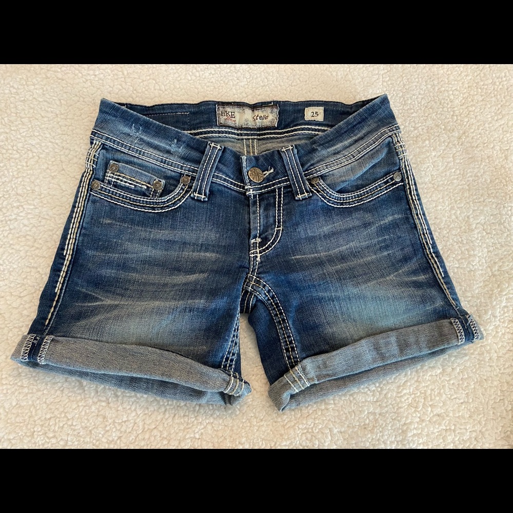 BKE Stella Distressed Blue Jean Shorts - Size 26